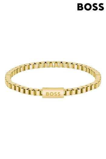 BOSS Gold Gents Jewellery Chain For Him Bracelet (D43618) | £69