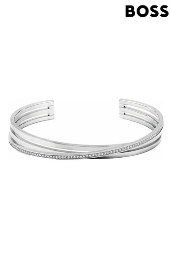 BOSS Silver Ladies  Jewellery Saya Bangle (D43623) | £99