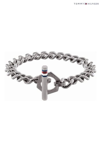 Tommy Hilfiger Jewellery Gents Silver Tone Toggle Chain Bracelet (D43657) | £59
