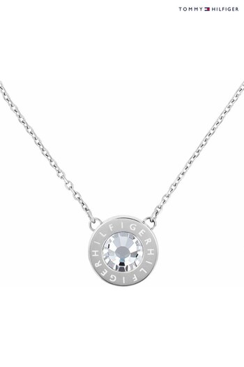 Tommy Hilfiger Jewellery Ladies Silver Tone Crystal Stud Necklace (D43659) | £59