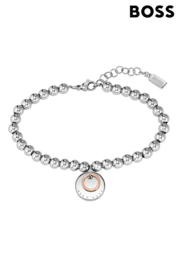 BOSS Ladies Silver Tone Medallion Bracelet (D43686) | £59