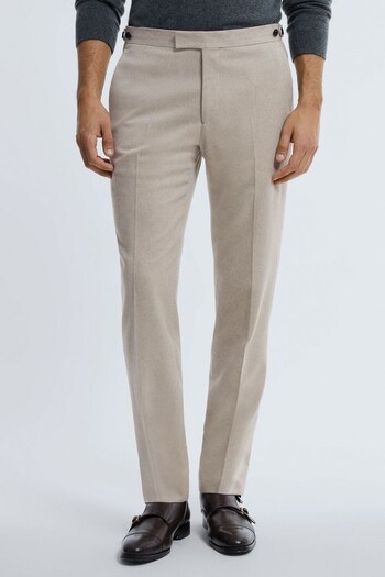 Reiss Oatmeal Claridge Cashmere Side Adjuster Trousers (D43779) | £348