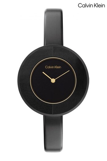 Calvin Klein Ladies Confidence Bangle Sculptural Black Watch (D43813) | £179