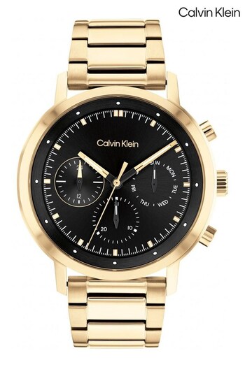 Calvin Klein Gents Gold Tone Gauge Architectural Watch (D43829) | £199