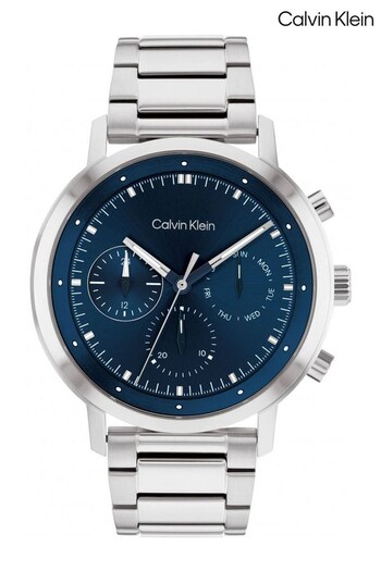 Calvin Klein Gents Silver Tone Gauge Architectural Watch (D43831) | £179