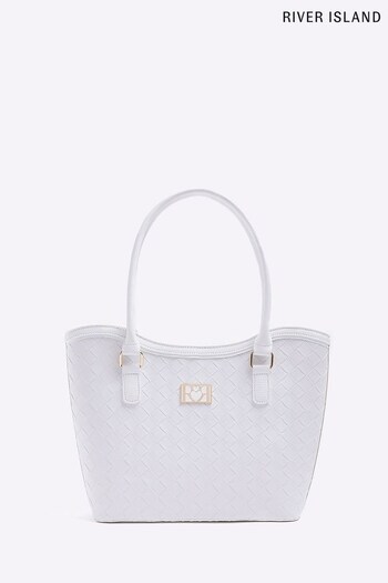 River Island Girls White Woven Shopper Bag (D43951) | £27