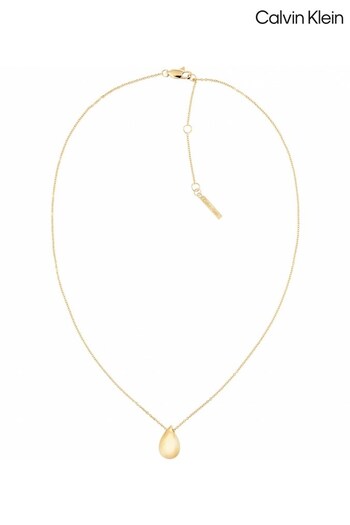 Calvin Klein Jewellery Ladies Gold Tone Stainless Steel Sculptured Drops Family Necklace (D44036) | £89