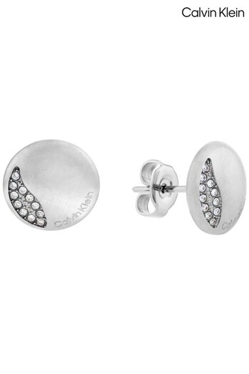 Calvin Klein Jewellery Ladies Silver Tone Stainless Steel Minimal Circular Family Earrings (D44058) | £69