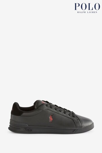 Polo Ralph Lauren Heritage Court Leather Logo Trainers (D44123) | £50
