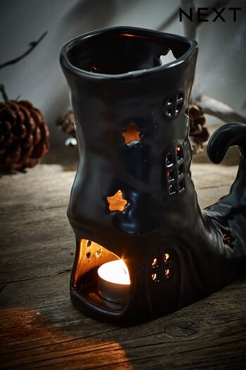 Black Halloween Witches Boot Tea Light Holder (D44185) | £18