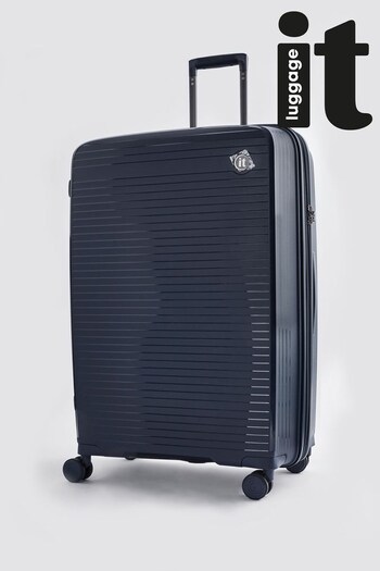 IT Luggage Navy Solidlite Hardside Cabin Suitcase (D44205) | £90