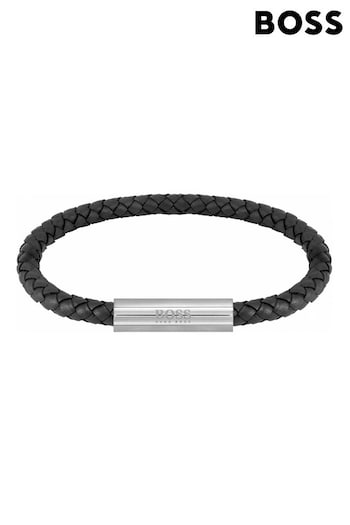 BOSS Black Jewellery Gents Braided Leather Bracelet (D44396) | £49