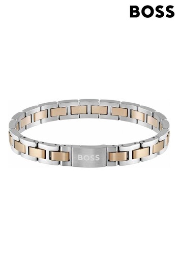 BOSS Silver Jewellery Gents  Metal Link Essentials Bracelet (D44404) | £99