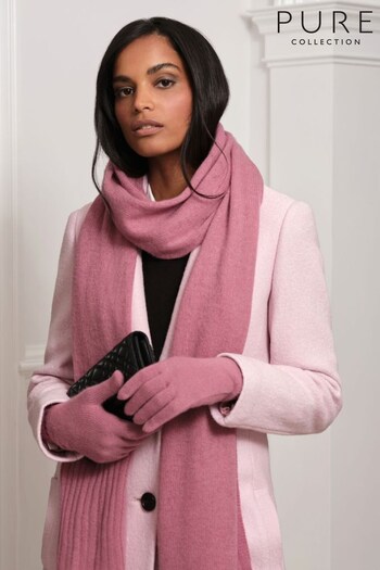 Pure Collection Womens Pink Gassato Cashmere Scarf (D44416) | £90
