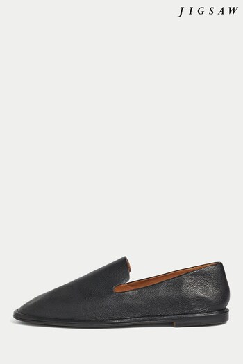Jigsaw Elie Soft Black Leather Loafers (D45376) | £99
