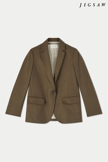 Jigsaw Green Brook Short Flannel Jacket (D45384) | £220