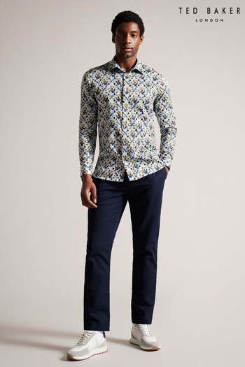 Ted Baker Blue Arigna Slim Magnolia Shirt (D45423) | £90