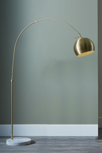 Pacific Gold Feliciani Brushed Metal And Marble Floor Lamp (D45472) | £249.99