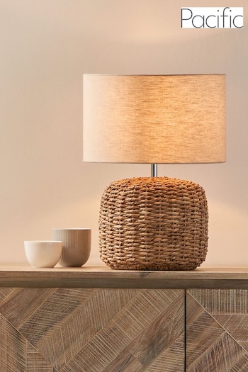Pacific Natural Acer Woven Small Table Lamp (D45482) | £150