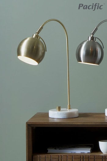 Pacific Gold Feliciani Brushed Metal And Marble Task Lamp (D45493) | £90