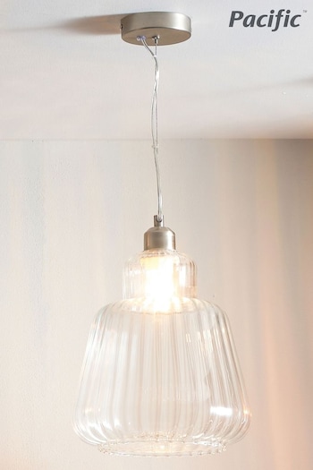 Pacific Clear Porto Optic Glass Tapered Ceiling Light Pendant (D45509) | £100