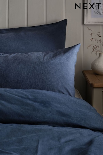 Set of 2 Navy Blue 100% Cotton Supersoft Brushed Pillowcases (D45617) | £10