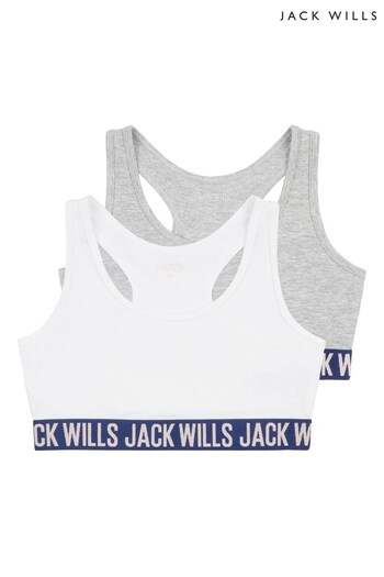 Jack Wills Girl White Crop Top 2 Pack (D45760) | £20 - £24