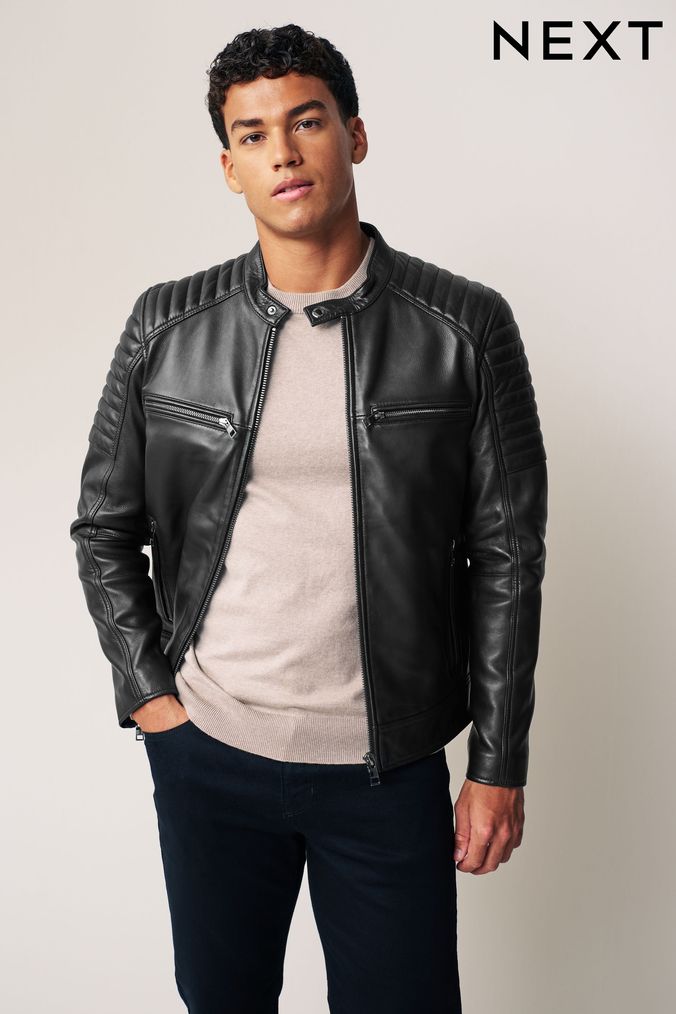 Mens leather top jackets next