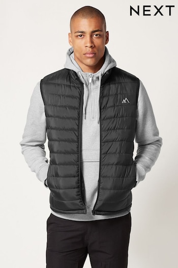 Black Shower Resistant Lightweight Quilted Gilet (D45823) | £30