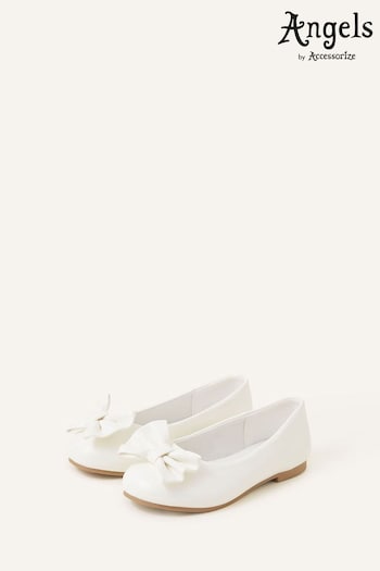 Angels by Accessorize Girls Natural Bow Ballerina Flats (D45916) | £18 - £19