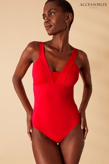 Accessorize Red Lexi Shaping Swimsuit (D45917) | £40