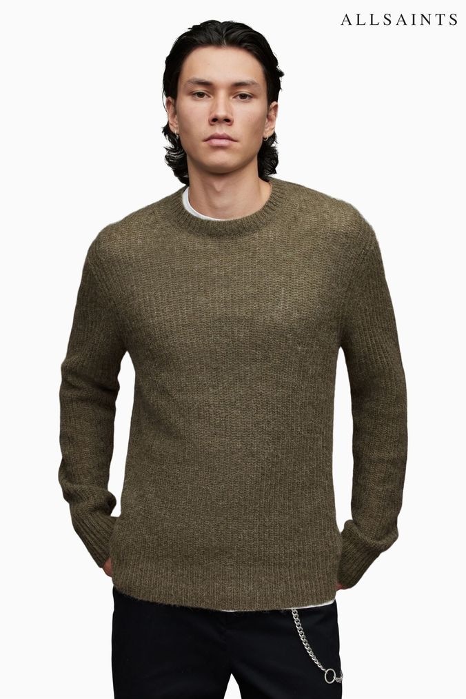 Buy Men s AllSaints Green Knitwear Online Next UK