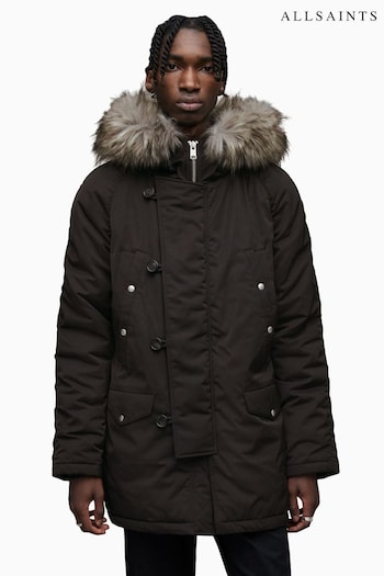 AllSaints Jacobus Black Parka Jacket (D45976) | £349