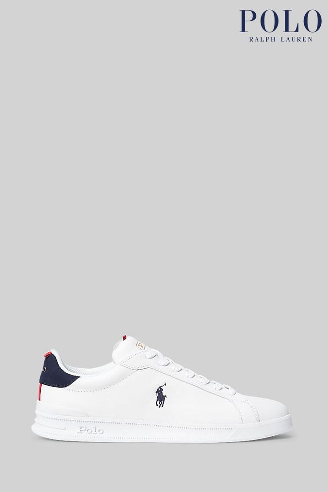 Polo Ralph Lauren White Heritage Court II Leather Trainers (D46014) | £115