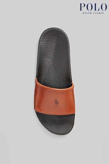 Polo Campus Ralph Lauren Leather Premium Logo Sliders (D46016) | £85