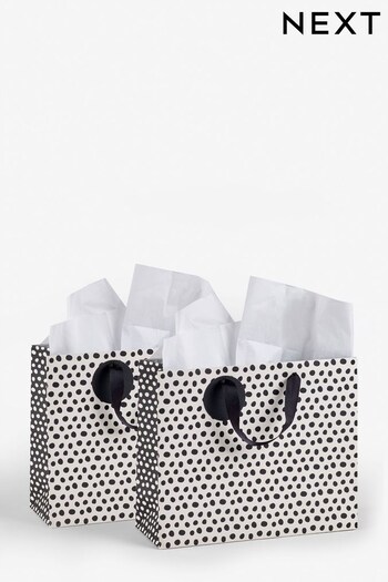 Set of 2 Monochrome Medium Monospot Gift Bags (D46031) | £5