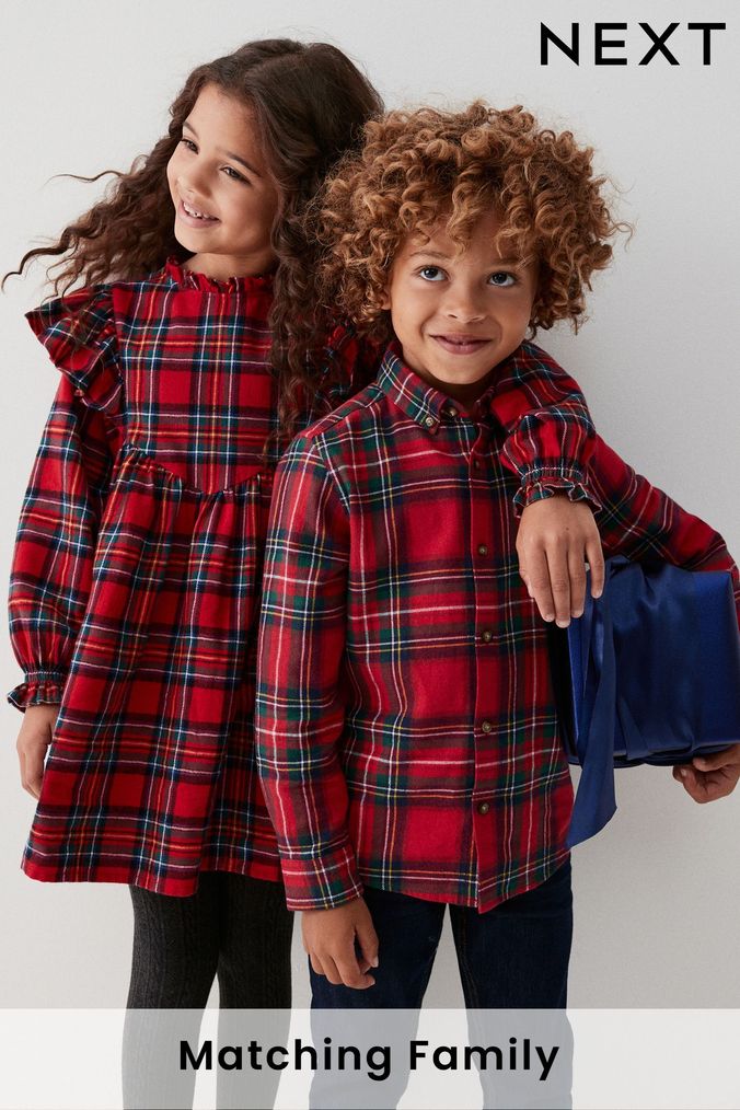 Red check clearance dress baby girl