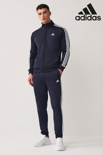 adidas Navy Sportswear Basic 3-Stripes Tricot Tracksuit (D46082) | £60