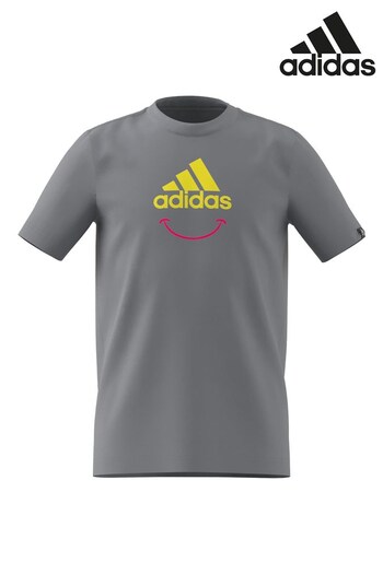 adidas Grey Badge of Sports Smiley T-Shirt (D46093) | £13