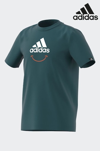 adidas Green Badge Of Sports Smiley T-Shirt (D46094) | £13