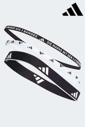 adidas ligera Black Multiple Width Training Headbands 3 Pack (D46174) | £15