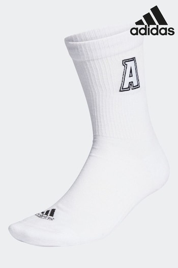 adidas White Adult Embroidered Socks (D46185) | £9