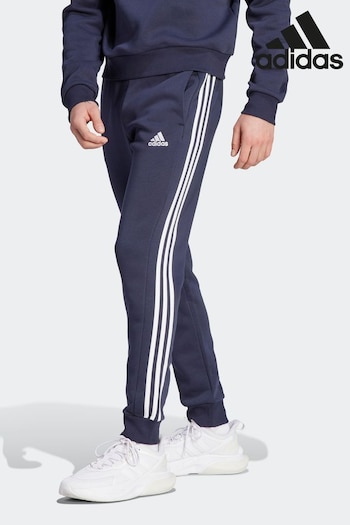 adidas Blue springswear Essentials Fleece 3-Stripes Tapered Cuff Joggers (D46271) | £38