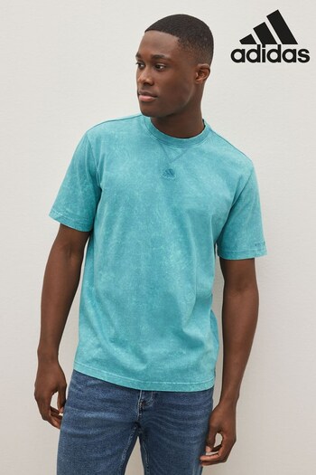 adidas Green Sportswear ALL SZN Garment-Wash T-Shirt (D46338) | £28