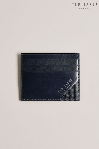 Ted Baker Blue Raffles Embossed Corner Leather Card Holder (D46407) | £30