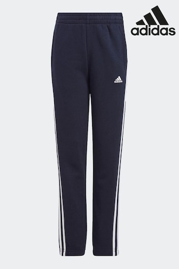 adidas fold Blue Sportswear Essentials 3-Stripes Fleece Joggers (D46414) | £25