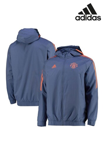 adidas Blue Manchester United Training All-Weather Jacket (D46453) | £75