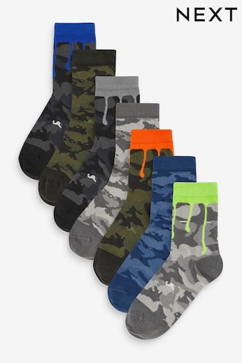 Camo/Splat Cotton Rich Socks 7 Pack (D46492) | £9.50 - £11.50
