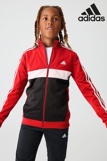 adidas Red Sportswear Essentials 3-Stripes Tiberio Tracksuit (D46594) | £38