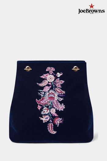 Joe Browns Blue Opulence Embroidered Velvet Bag (D46662) | £50